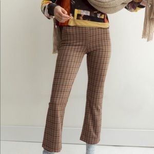 Brown grid print stretchy Urban Outfitters Pants